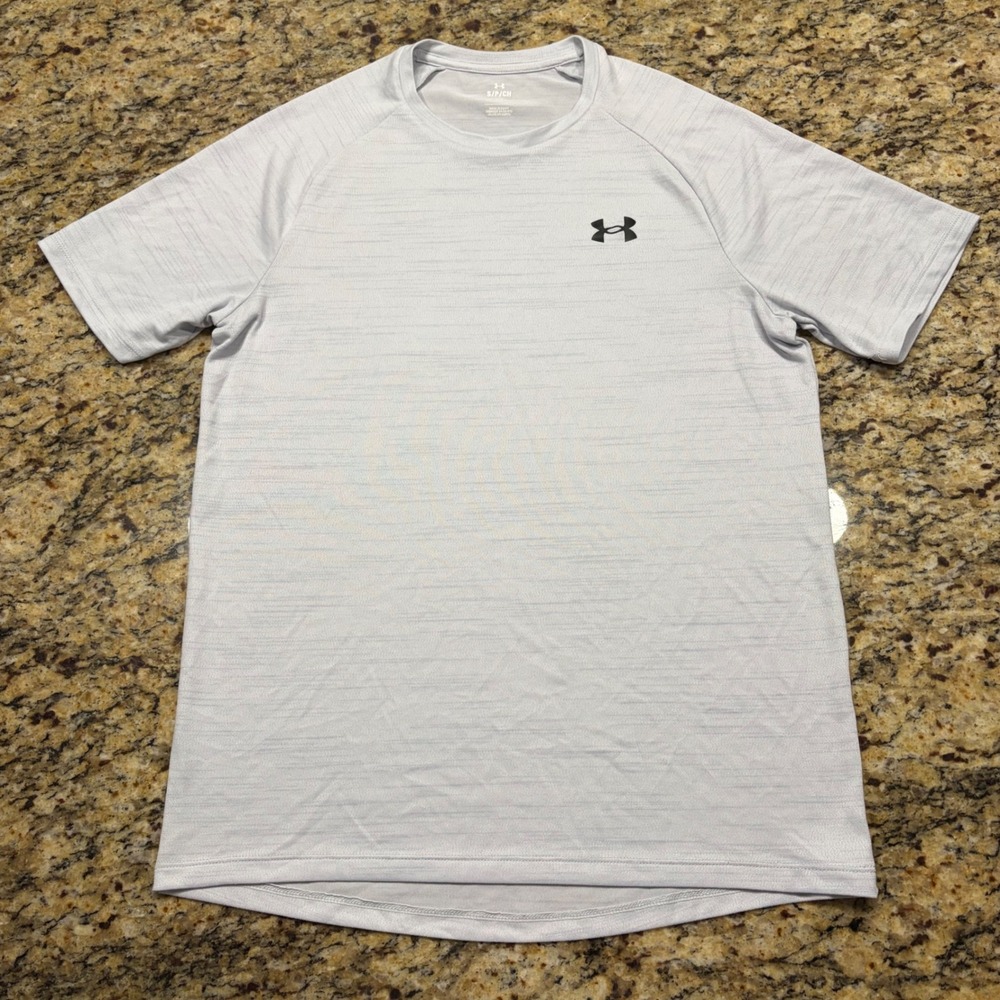 Under Armour Mens Tech Short Sleeve T-Shirt Gray Space Dye Heather S Loose ws